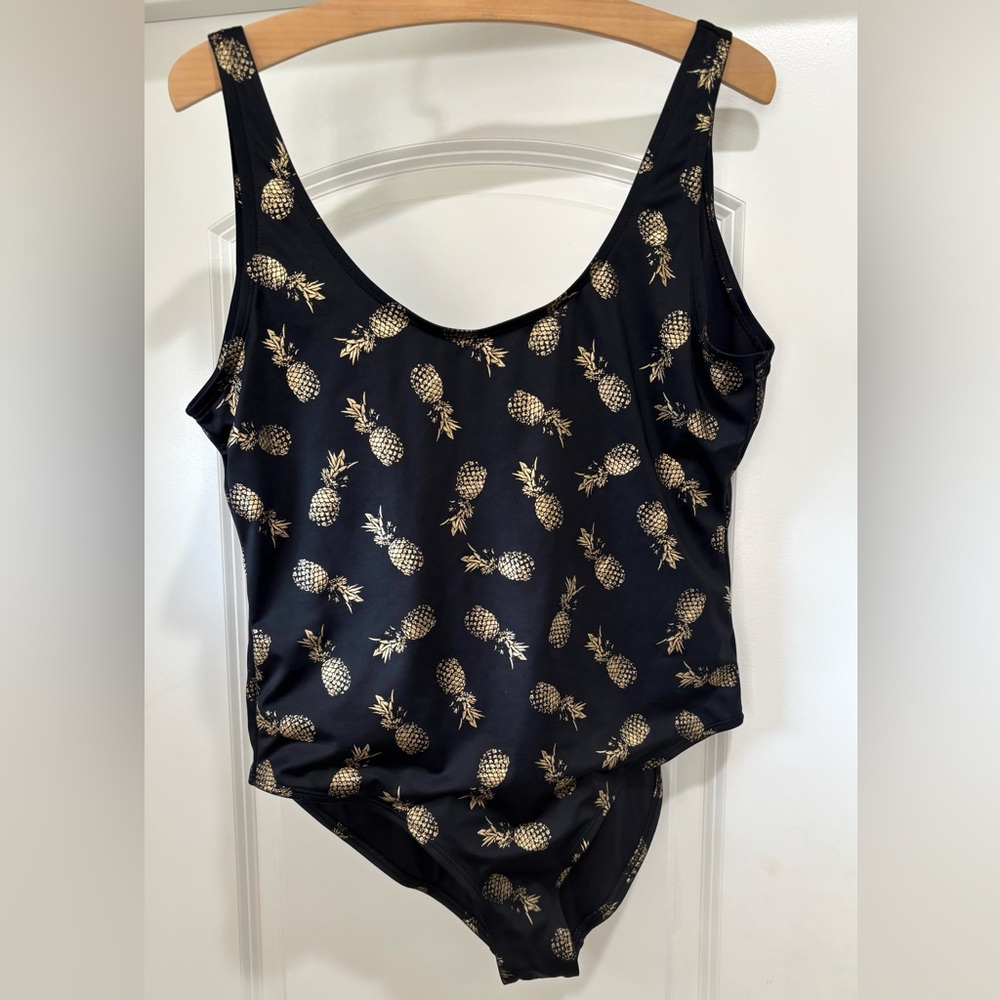 Black and Gold Pineapple Swimsuit